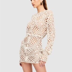 Lioness Cream Crochet Swim Coverup